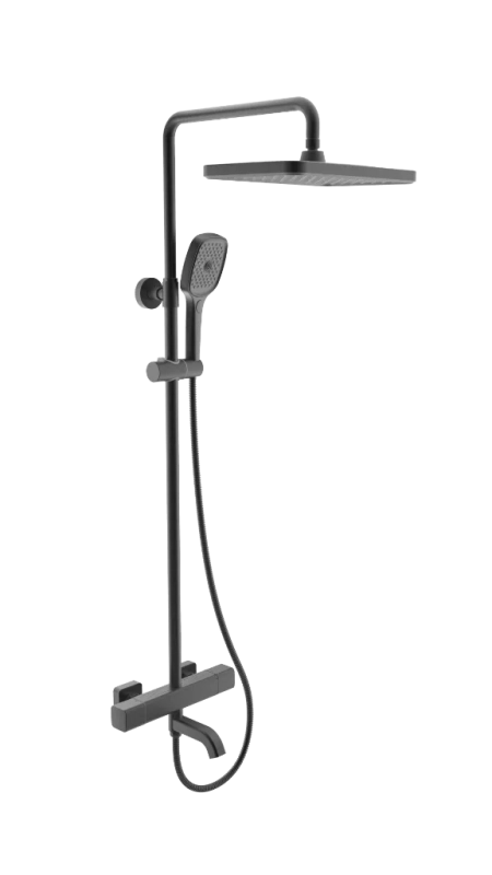 Душова система з термостатом GAPPO G24791-6, 3-функціональна лійка, чорний фото