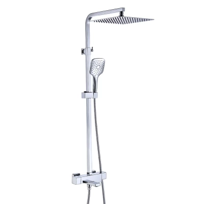 Душова система з термостатом GAPPO G2418-40, вилив перемикач на лійку, хром фото