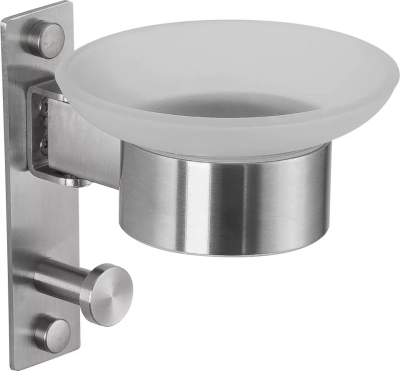 Мильниця Frap F30402, з гачком для рушника, нержавіюча сталь фото