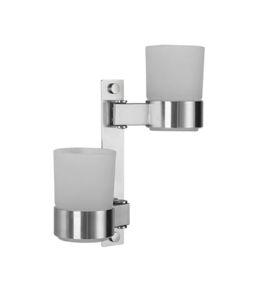 Подвійна склянка для щіток Frap F30408, нержавіюча сталь фото