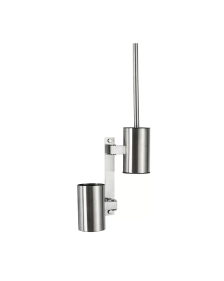 Поворотний настінний йоржик Frap F30410-1 з тримачем для миючого, нержавіюча сталь фото