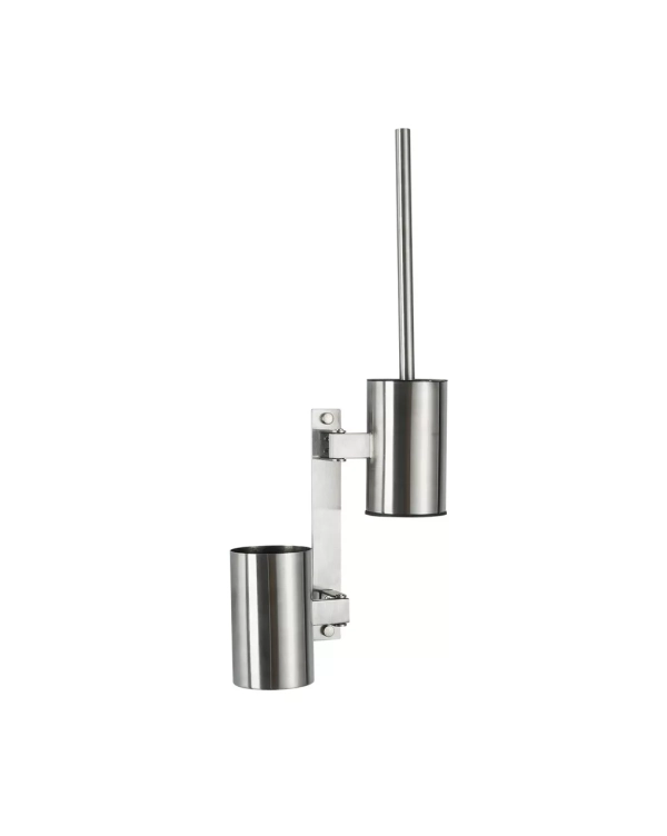 Поворотний настінний йоржик Frap F30410-1 з тримачем для миючого, нержавіюча сталь фото