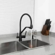 Змішувач для кухні на дві води Frap F4374-1, чорний/хром - фото №2