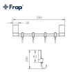 Вішалка Frap F1815-4 на 4 рухомих гачка 284 мм з 2-ма накладками, білий/хром - фото №6