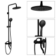 Душева система Frap F2429, вилив - перемикач на лійку, 5 режимів, чорний - фото №2