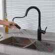 Змішувач з висувним виливом для кухні GAPPO G4398-46, 2 режими, чорний - фото №2