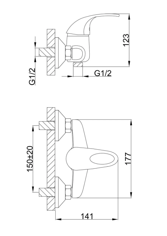 Змішувач для душу Frap F2003, хром фото №7