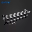 Полиця з тримачем для рушників GAPPO G1824, хром, 580 мм - фото №5