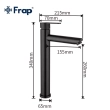 Змішувач для умивальника Frap F10801-62 високий, чорний - фото №4