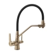 Змішувач для кухні на дві води Frap F4374-4, бронза - фото №4
