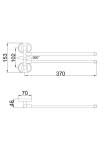 Тримач для рушника Frap F1912 поворотний 2-й, 370 мм, хром - фото №2